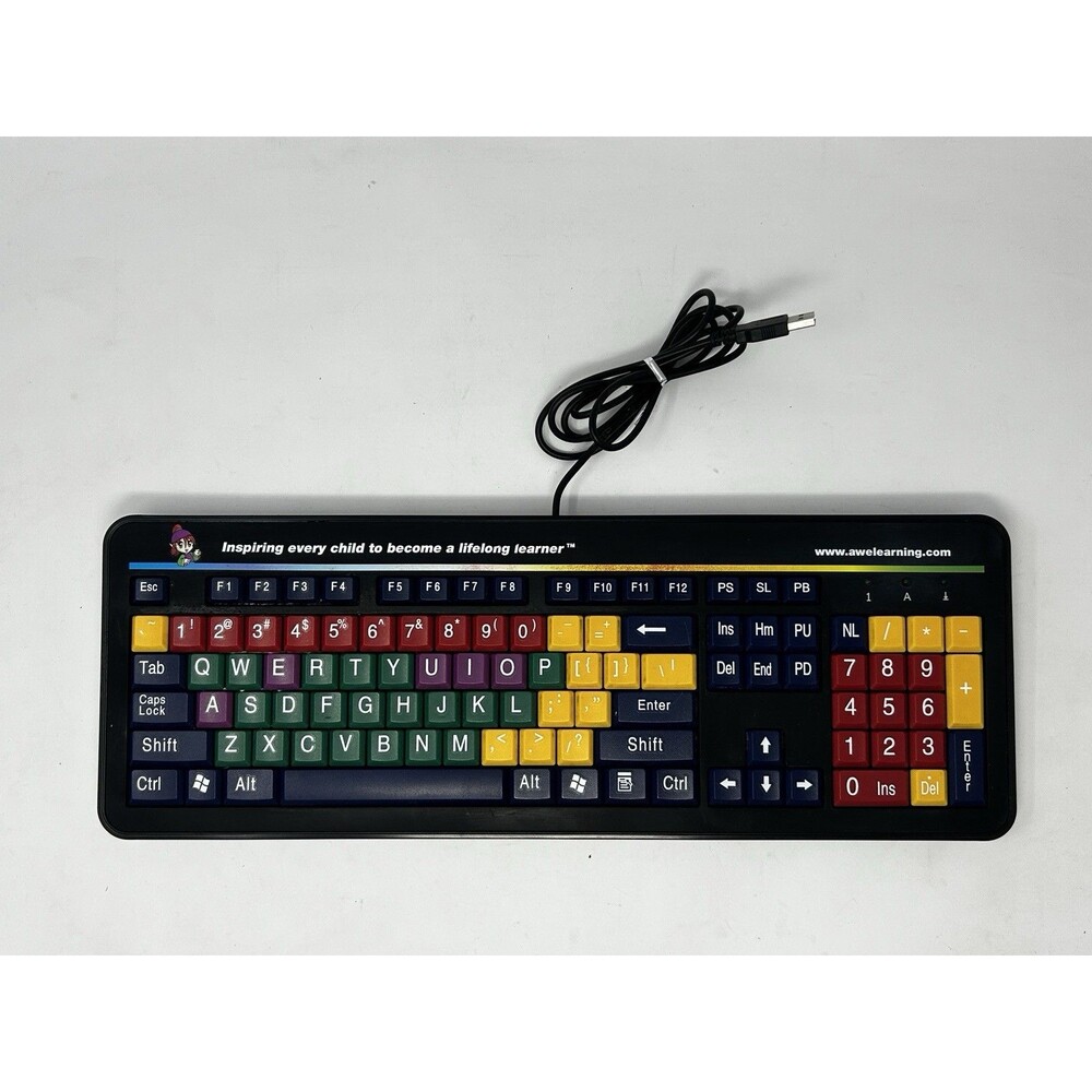 AWE Learning Color Coded Kids Keyboard USB LB2B-AWE Educational Early Literacy
